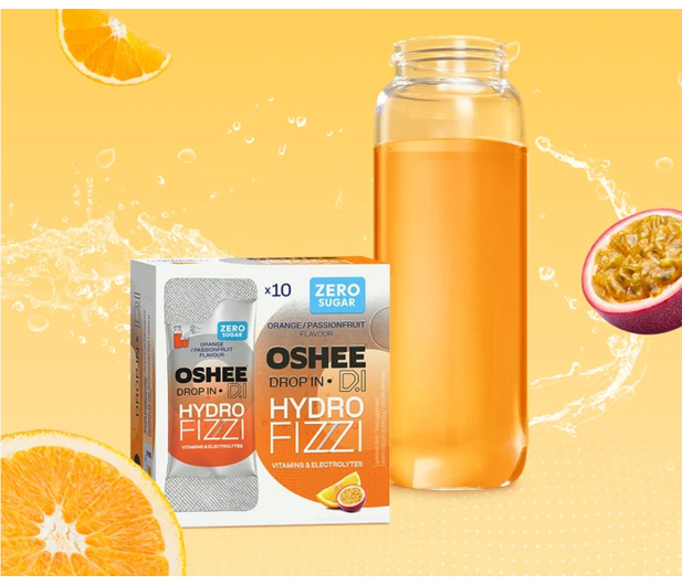 OSHEE Proszek musujący DROP IN Hydrofizzi pomarańcza-marakuja 10 s - 1546753 - zdjęcie 4